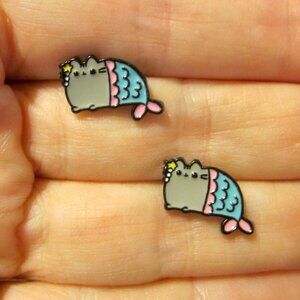 Mermaid Kitty Cat Earrings~Hypoallergenic